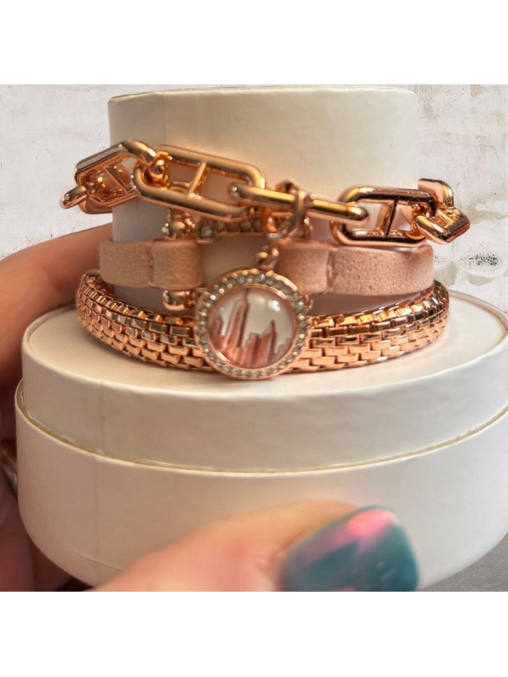 Bomb Party Summer Stack "Golden Avenue" NYC Skyline Bracelet Set NEW